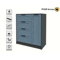 Тумба Тренд КТ-Т90 (Антрацит ЛДСП/ Дуб лазурный ЛМДФ) Ш900 В1020 Г451